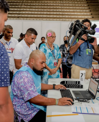 Counting at the Fijian Elections Office