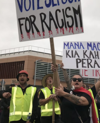 A hīkoi in Dargaville was held amid the stoush between Kaipara Mayor Craig Jepson and Māori ward councillor Pera Paniora
