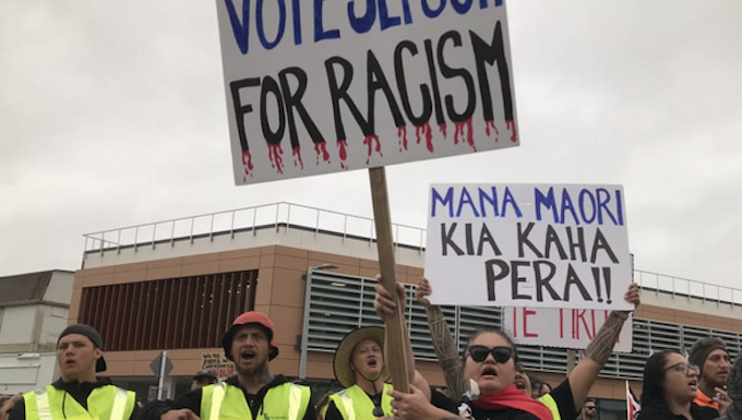 A hīkoi in Dargaville was held amid the stoush between Kaipara Mayor Craig Jepson and Māori ward councillor Pera Paniora