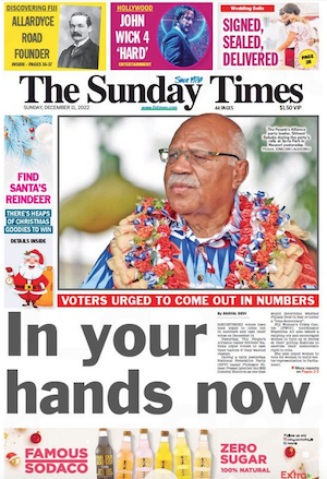 Today's Sunday Times front page 11122022