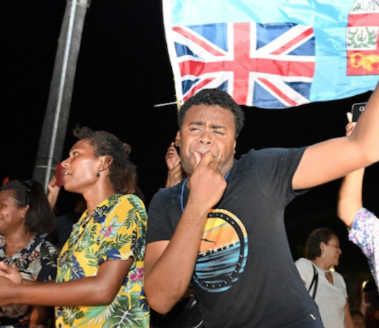 Fijians in the capital Suva celebrate the end of 16 years of authoritarian rule - eight years of military dictatorship followed by a rigid "democracy".