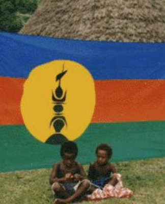 The Kanak flag designed by the pro-independence FLNKS