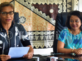 Fiji Minister for Women, Children and Poverty Alleviation Lynda Tabuya and her assistant minister Sashi Kiran