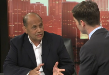 Broadcasting Minister Willie Jackson talking to Jack Tame on TVNZ Q+A