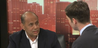 Broadcasting Minister Willie Jackson talking to Jack Tame on TVNZ Q+A