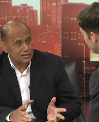 Broadcasting Minister Willie Jackson talking to Jack Tame on TVNZ Q+A