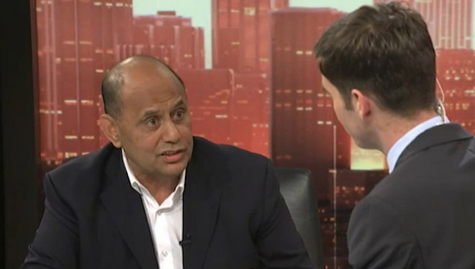 Broadcasting Minister Willie Jackson talking to Jack Tame on TVNZ Q+A