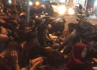 Dozens of activists of the Indonesian People's Front for West Papua protesters stage sit-in in North Maluku