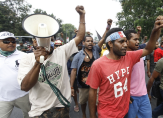 A Papuan protest