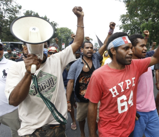 A Papuan protest