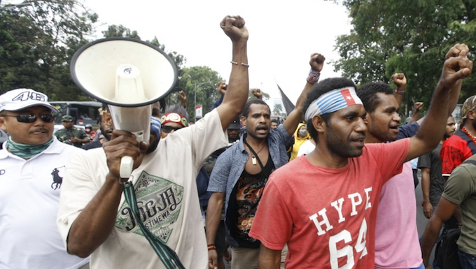 A Papuan protest