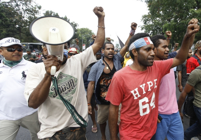 A Papuan protest