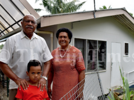 Fiji Prime Minister Sitiveni Rabuka and his wife Sulueti Rabuka with their great grandson Dallas