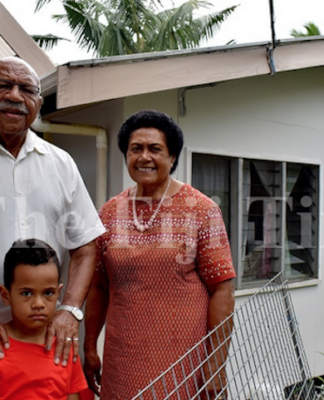 Fiji Prime Minister Sitiveni Rabuka and his wife Sulueti Rabuka with their great grandson Dallas