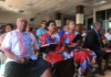 New Fiji Prime Minister leader Sitiveni Rabuka singing at church ahead of announcing the formation of a coalition government