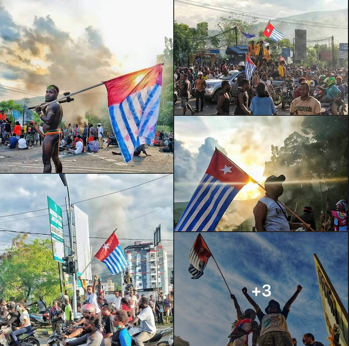 Random Morning Star flag-waiving images from West Papua Day 2022