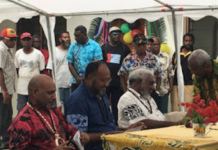 West Papuan leader Benny Wenda with Vanuatu and Papuan officials