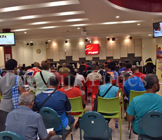 Customers waiting to be served at the Fiji National Provident Fund (FNPF) building