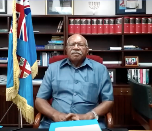 Fiji Prime Minister Sitiveni Rabuka talking to Tagata Pasifika