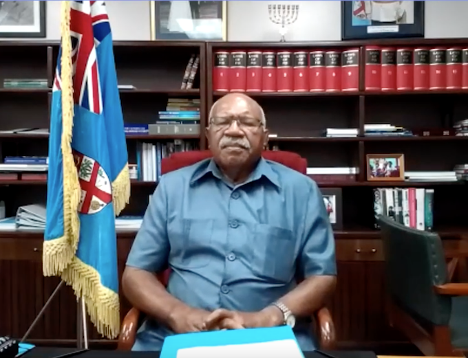 Fiji Prime Minister Sitiveni Rabuka talking to Tagata Pasifika