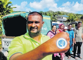 Mohammed Riyaz and his family after voting at Conua District School at Kavanagasau, Nadroga, in last month's Fiji general election