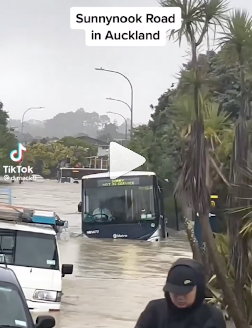 A "floating" bus in Auckland