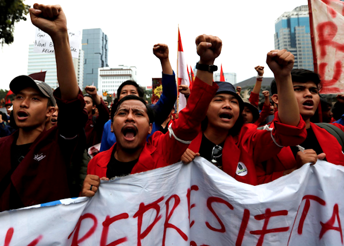 Indonesian protesters demonstrate in Jakarta over human rights violations