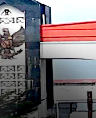 The Indonesian border post at Wutung, PNG