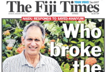 The Suva-based lawyer Richard Naidu at home