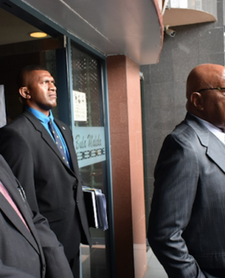 Fiji Prime Minister Sitiveni Rabuka and Attorney-General Siromi Turaga