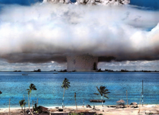 While the Marshall Islands was under US trusteeship, the US government detonated 67 atmospheric and ground weapons over a 12 year period
