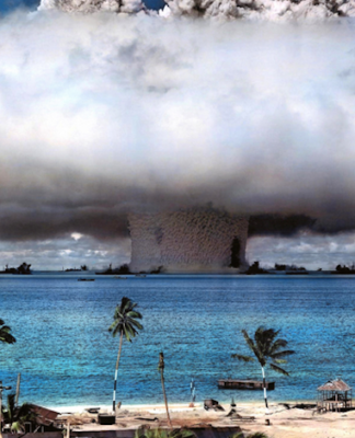 While the Marshall Islands was under US trusteeship, the US government detonated 67 atmospheric and ground weapons over a 12 year period
