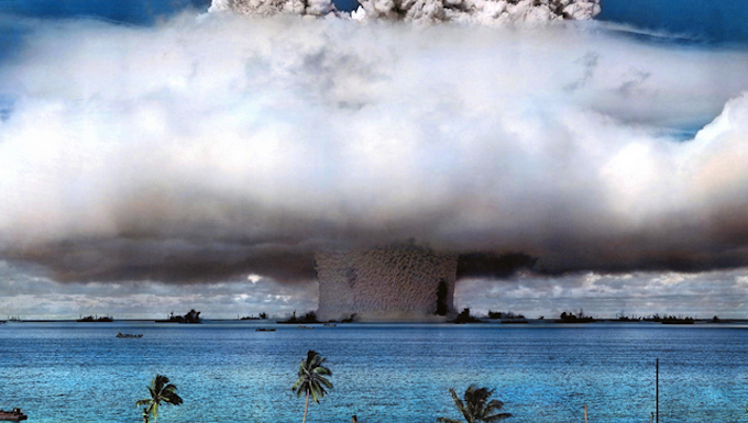While the Marshall Islands was under US trusteeship, the US government detonated 67 atmospheric and ground weapons over a 12 year period