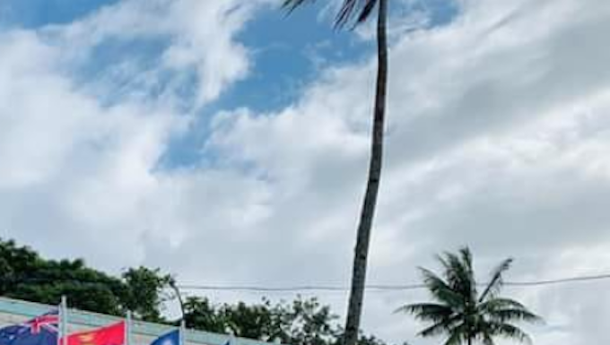 Some of the flags of the 16-nation regional University of the South Pacific