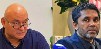 FBC board chair Ajay Amrit (left) and sacked chief executive Riyaz Sayed-Khaiyum