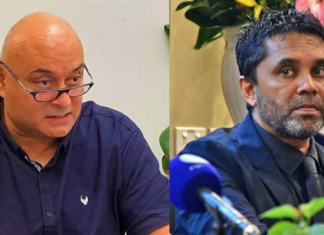 FBC board chair Ajay Amrit (left) and sacked chief executive Riyaz Sayed-Khaiyum