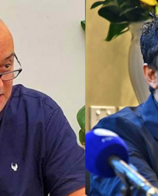 FBC board chair Ajay Amrit (left) and sacked chief executive Riyaz Sayed-Khaiyum