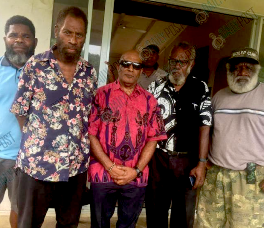 Members of the Vanuatu Free West Papua Association with exiled Papuan leader Benny Wenda