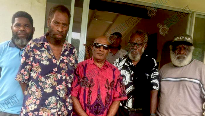 Members of the Vanuatu Free West Papua Association with exiled Papuan leader Benny Wenda
