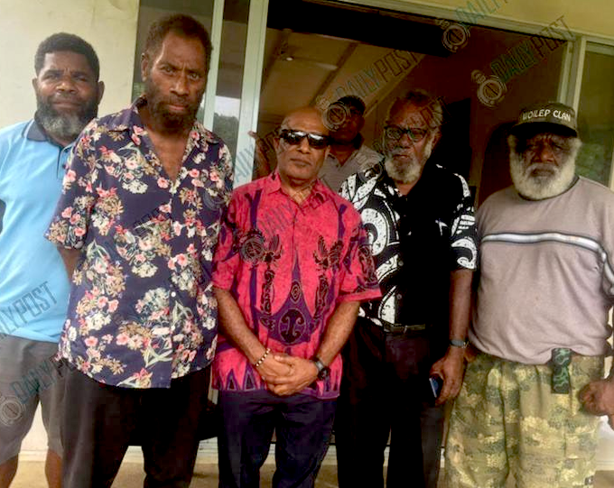 Members of the Vanuatu Free West Papua Association with exiled Papuan leader Benny Wenda
