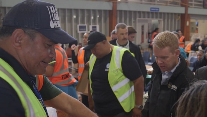 NZ Prime Minister Chris Hipkins visiting the Moana-nui-ā-Kiwa Hub in Māngere