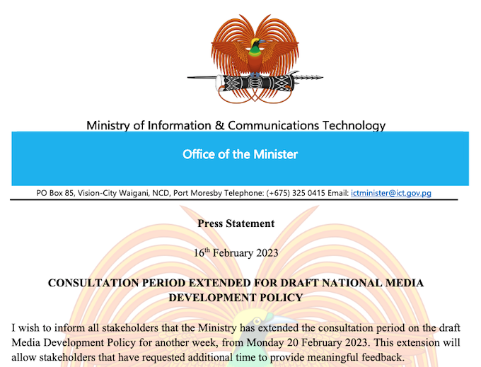 The new draft PNG communication policy