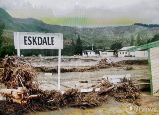 An Eskdale road sign . . . one of the most devastated areas by Cyclone Gabrielle