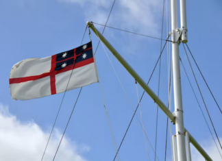 New Zealand’s first official flag was the flag of the United Tribes. It was selected on 20 March 1834 by 25 chiefs from the Far North which had gathered at Waitangi in the Bay of Islands
