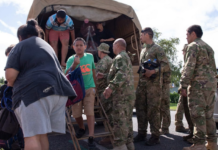 NZ Defence Force bring evacuees from Waiohiki to Hastings