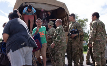 NZ Defence Force bring evacuees from Waiohiki to Hastings