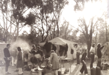 The campsite on the Long March at Mildura, Victoria