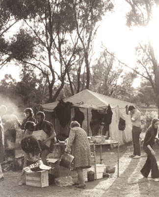 The campsite on the Long March at Mildura, Victoria