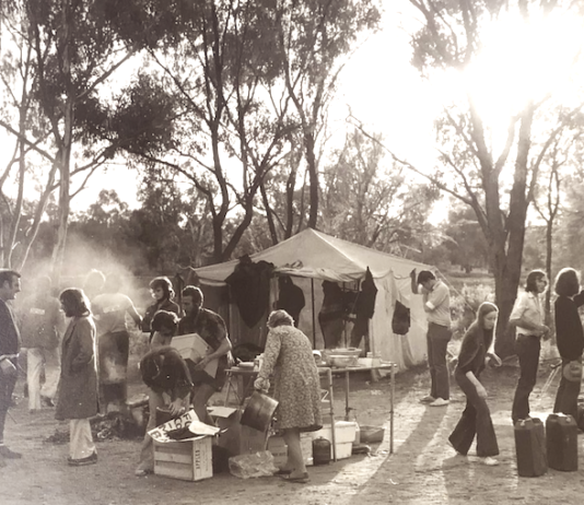 The campsite on the Long March at Mildura, Victoria