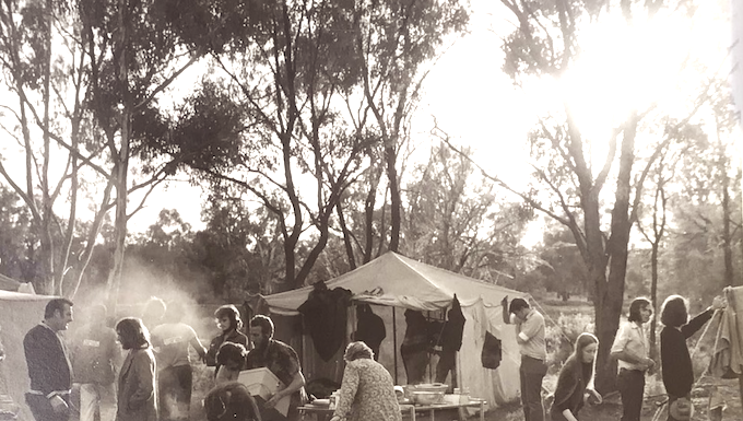 The campsite on the Long March at Mildura, Victoria